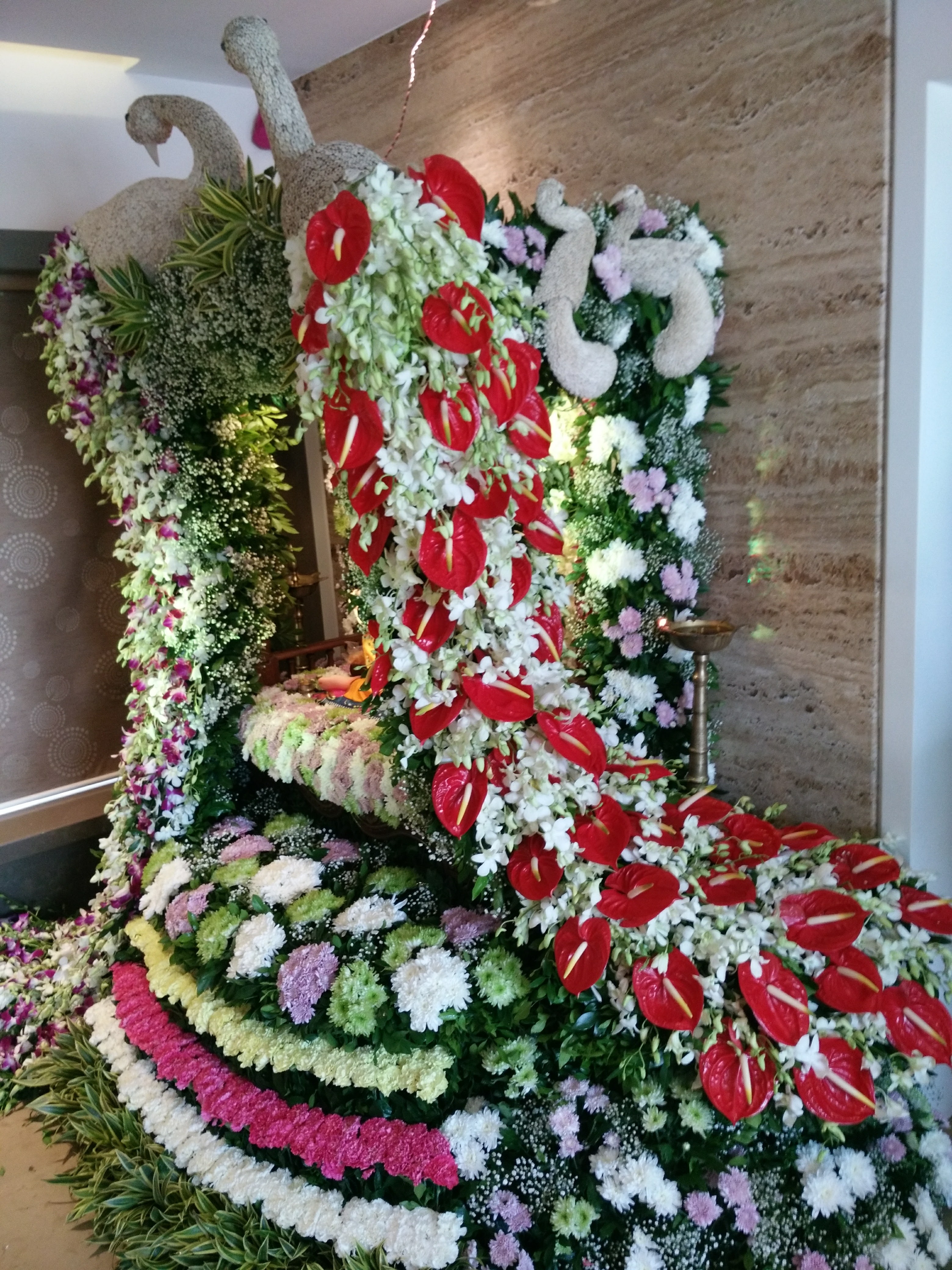 Ceiling floral drapes