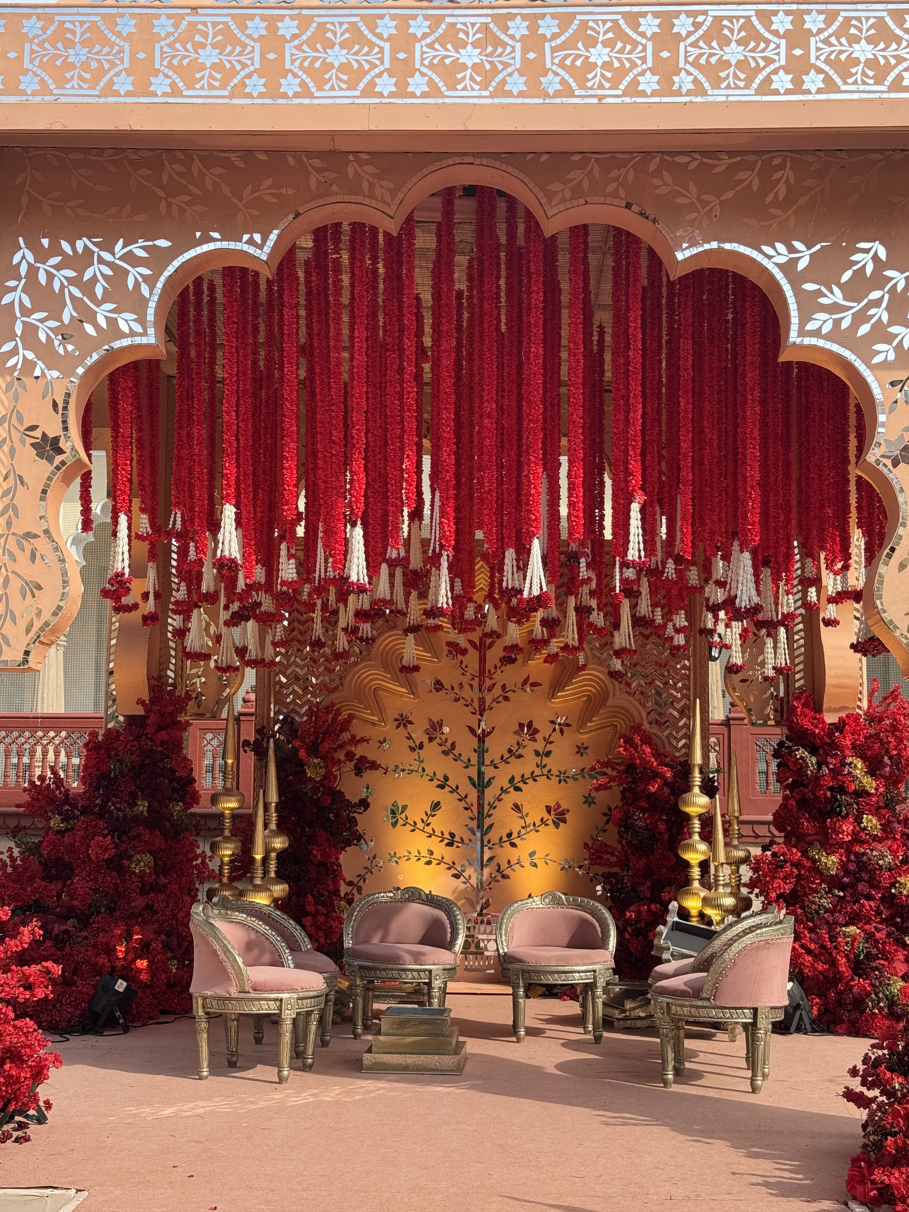 Floral designer arranging flowers